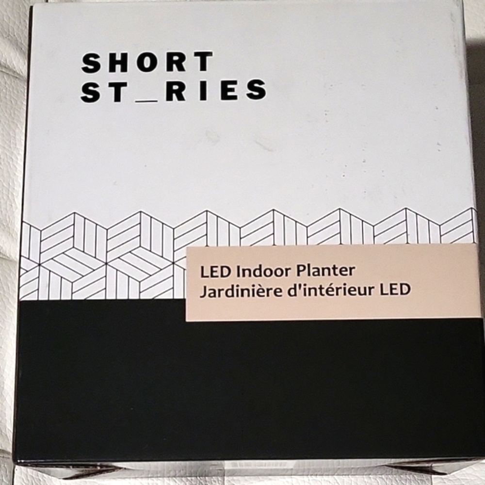 Black and White LED Indoor Planter